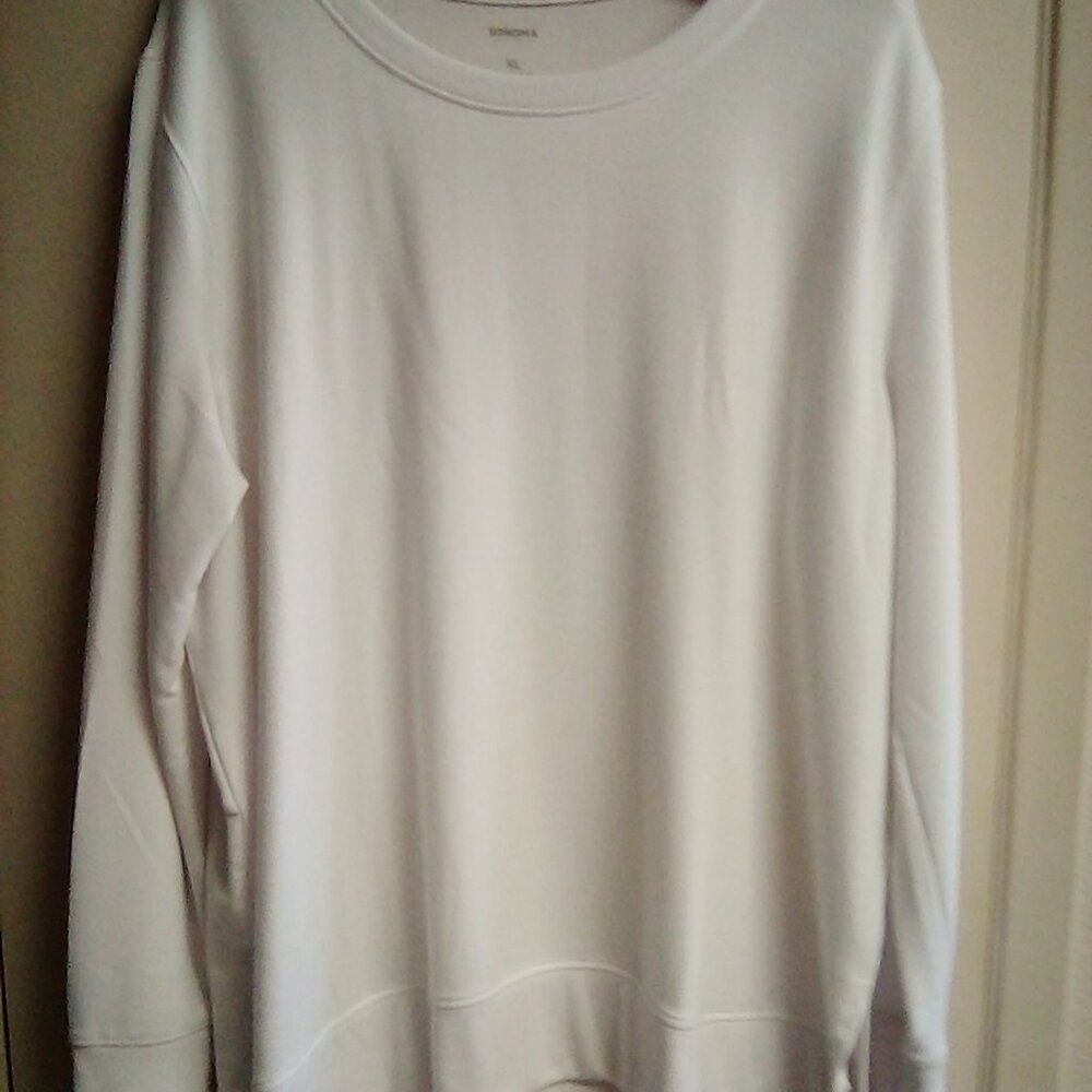 Women's Sonoma Tunic Style White Sweater Sweatshirt XL